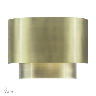 1 Light Antique Brass ADA Sconce with Antique Brass Metal Shade with Shiny White Inside (108|50299-01)