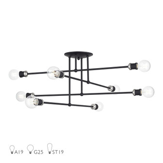 8 Light Black Extra Large Semi-Flush with Brushed Nickel Accents (108|47179-04)