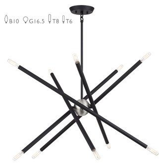 10 Light Black Medium Chandelier (108|47006-04)