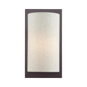 1 Light English Bronze ADA Sconce with Hand Crafted Oatmeal Fabric Shade (108|45230-92)
