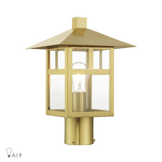 1 Light Textured Black Large Outdoor Post Top Lantern with Clear Glass (108|21325-32)