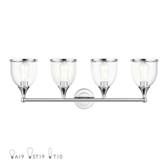 4 Light Polished Chrome Large Vanity Sconce with Mouth Blown Clear Glass (108|14134-05)