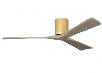 Irene-3H-Three Blade Flush Mount Paddle Fan-60''-Light Maple Tone Finish-Gray Ash Tone Blades (230|IR3H-LM-GA-60)