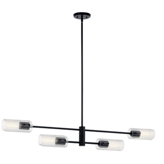 Velestino 47.50'' 4-Light Linear Chandelier in Black (10687|52681BK)