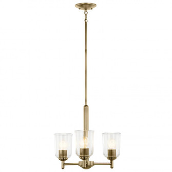 Shailene 15.25'' 3-Light Mini Chandelier with Clear Glass in Natural Brass (10687|43670NBRCLR)