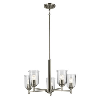 Shailene 15.25'' 5-Light Chandelier with Clear Glass in Brushed Nickel (10687|43671NICLR)