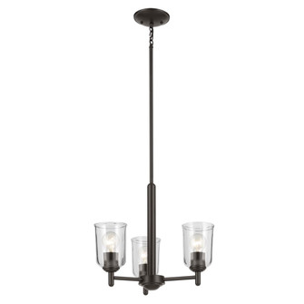 Shailene 15.25'' 3-Light Mini Chandelier with Clear Glass in Olde Bronze (10687|43670OZCLR)