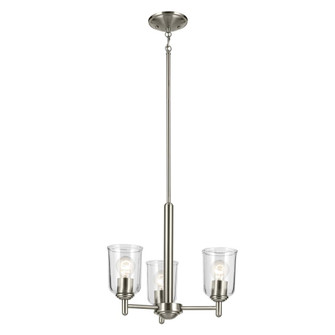 Shailene 15.25'' 3-Light Mini Chandelier with Clear Glass in Brushed Nickel (10687|43670NICLR)