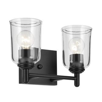 Shailene 12.5'' 2-Light Vanity Light with Clear Glass in Black (10687|45573BKCLR)