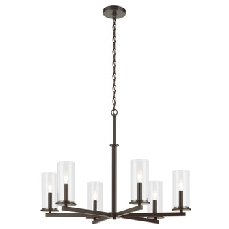 Crosby 21.75'' 6-Light Chandelier with Clear Glass in Olde Bronze (10687|44013OZ)