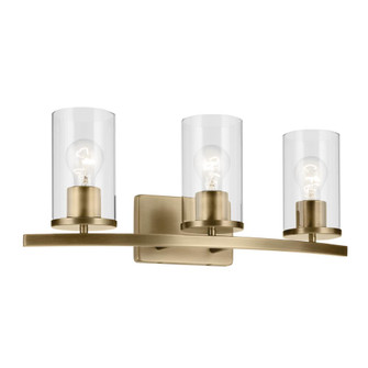 Crosby 23'' 3-Light Vanity Light with Clear Glass in Natural Brass (10687|45497NBRCLR)