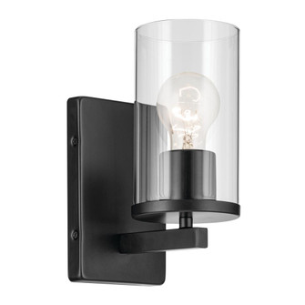 Crosby 4.5'' 1-Light Wall Sconce with Satin Etched Cased Opal Glass in Black (10687|45495BKCLR)