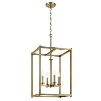 Crosby 31'' 4-Light Foyer Pendant with Clear Glass in Natural Brass (10687|43998NBR)