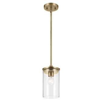 Crosby 10.75'' 1-Light Mini Pendant with Clear Glass in Natural Brass (10687|43996NBR)