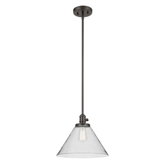 Avery 11.75'' 1-Light Cone Pendant with Clear Seeded Glass in Olde Bronze (10687|43905OZ)