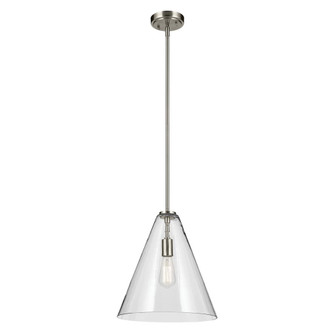 Everly 15.5'' 1-Light Cone Pendant with Clear Glass in Brushed Nickel (10687|42200NI)