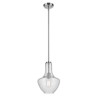 Everly 15.25'' 1-Light Bell Pendant with Clear Seeded Glass in Chrome (10687|42141CHCS)