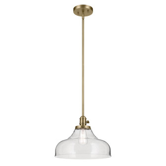 Avery 11.25'' 1-Light Bell Pendant with Clear Seeded Glass in Natural Brass (10687|43906NBR)