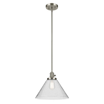 Avery 11.75'' 1-Light Cone Pendant with Clear Seeded Glass in Nickel (10687|43905NI)