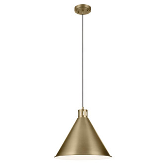 Zailey 14.25'' 1-Light Cone Pendant in Natural Brass (10687|52177NBR)