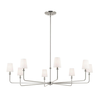 Pallas 52'' XL 8-Light Round Chandelier with White Linen Shade in Polished Nickel (10687|52521PN)