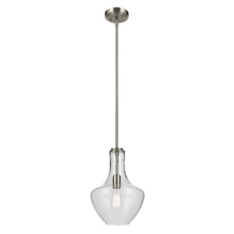 Everly 15.25'' 1-Light Bell Pendant with Clear Glass in Brushed Nickel (10687|42141NI)