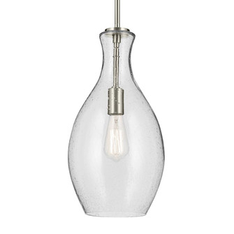 Everly 17.75'' 1-Light Bell Pendant with Clear Seeded Glass in Brushed Nickel (10687|42047NICS)