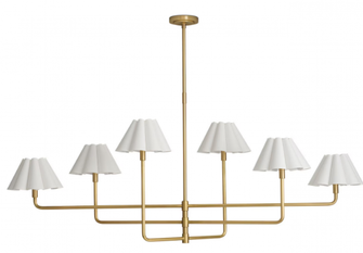 Regina Andrew Polly Metal Chandelier (Natural Brass with White Scalloped Shade) (5533|16-1454NB-WT)