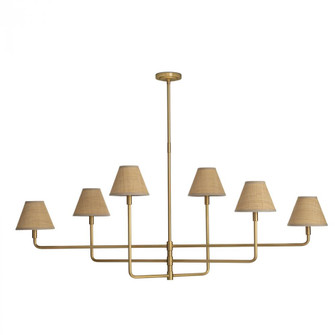 Regina Andrew Polly Chandelier (Natural Brass with Rattan Shades) - 2 cartons (5533|16-1454NB-RAT)