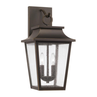 2-Light Outdoor Tapered Wall Lantern in Oiled Bronze with Ripple Glass (42|953321OZ)