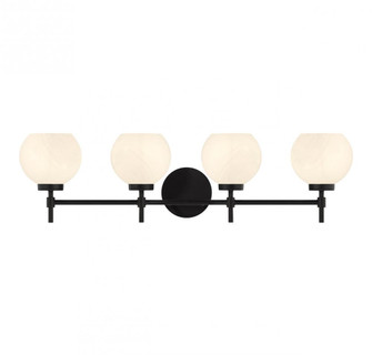 Hannah 4-Light Bathroom Vanity Light in Matte Black (641|V6-L8-9621-4-BK)