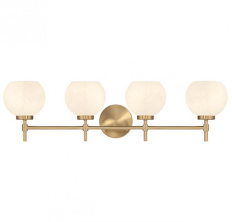 Hannah 4-Light Bathroom Vanity Light in Warm Brass (641|V6-L8-9621-4-322)