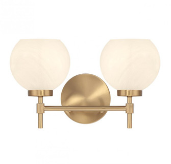 Hannah 2-Light Bathroom Vanity Light in Warm Brass (641|V6-L8-9621-2-322)