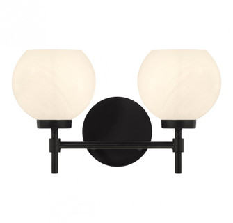 Hannah 2-Light Bathroom Vanity Light in Matte Black (641|V6-L8-9621-2-BK)