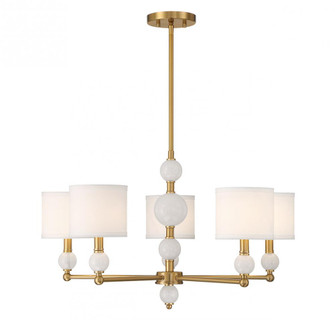 Cardiff 5-Light Chandelier in Warm Brass (641|V6-L1-9722-5-322)