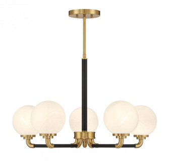 Dresden 5-Light Chandelier in Matte Black with Warm Brass Accents (641|V6-L1-9605-5-143)