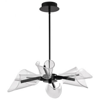 Sedona; 28 Inch 6 Light LED Chandelier; Matte Black; Silk Screened Acrylic Lens (81|62/2281)