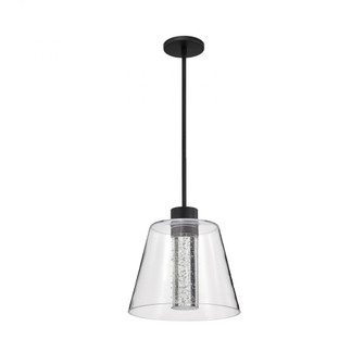 Aura; 12 Inch LED Pendant; Matte Black; K9 Bubble Crystal; 3000K CCT (81|62/2172)