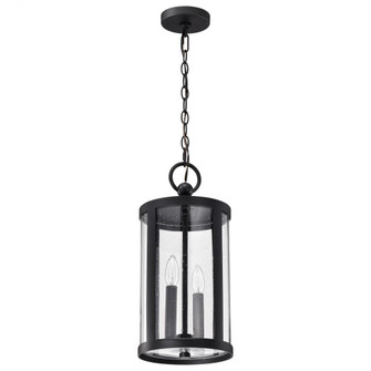 Broadstone; 2 Light Hanging Lantern; Matte Black with Clear Seeded Glass (81|60/8115)