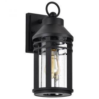 Wilton; 1 Light Medium Wall Lantern; Matte Black with Clear Seeded Glass (81|60/8102)