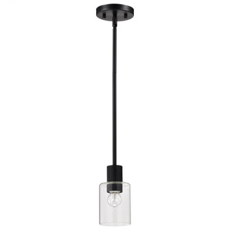 Clarksville; 5 Inch Mini Pendant; Matte Black with Clear Glass (81|60/8064)