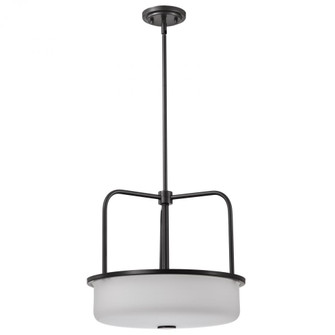 Warren; 17 Inch Pendant; Gun Metal with Satin White Glass; Gun Metal Finish (81|60/8037)