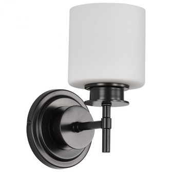 Warren; 1 Light Vanity; Gun Metal with Satin White Glass; Gun Metal Finish (81|60/8031)
