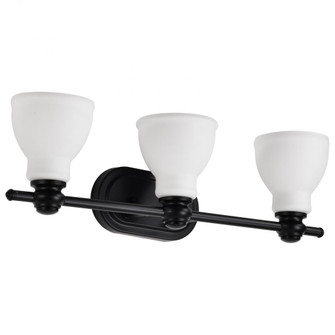 Russel; 3 Light Vanity; Matte Black with Satin White Glass (81|60/8023)
