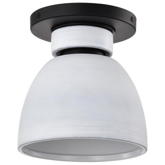 Collins; 8 Inch Flush Mount; Ceramic with Silver Accents; Matte Black Finish (81|60/8011)