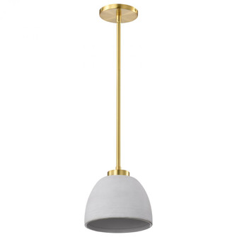 Collins; 8 Inch Mini Pendant; Ceramic with Gold Accents; Brushed Brass Finish (81|60/8002)