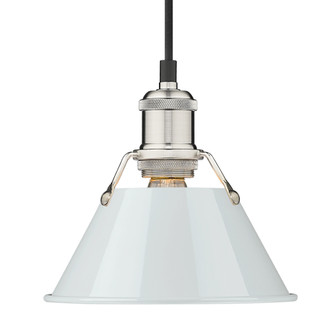 Yep by Golden Lighting Orwell 1-light 8in Pendant in Pewter and Dusky Blue shade (36|3306-S PW-DB)