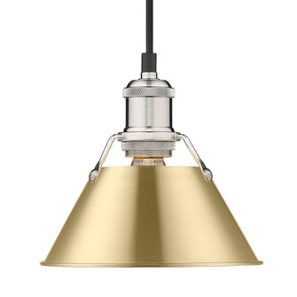 Yep by Golden Lighting Orwell 1-light 8in Pendant in Pewter and Brushed Champagne Brass shade (36|3306-S PW-BCB)