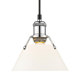 Yep by Golden Lighting Orwell 1-light 8in Pendant in Chrome and Opal Glass (36|3306-S CH-OP)