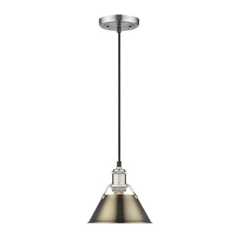 Orwell PW Small Pendant - 7'' in Pewter with Aged Brass shade (36|3306-S PW-AB)